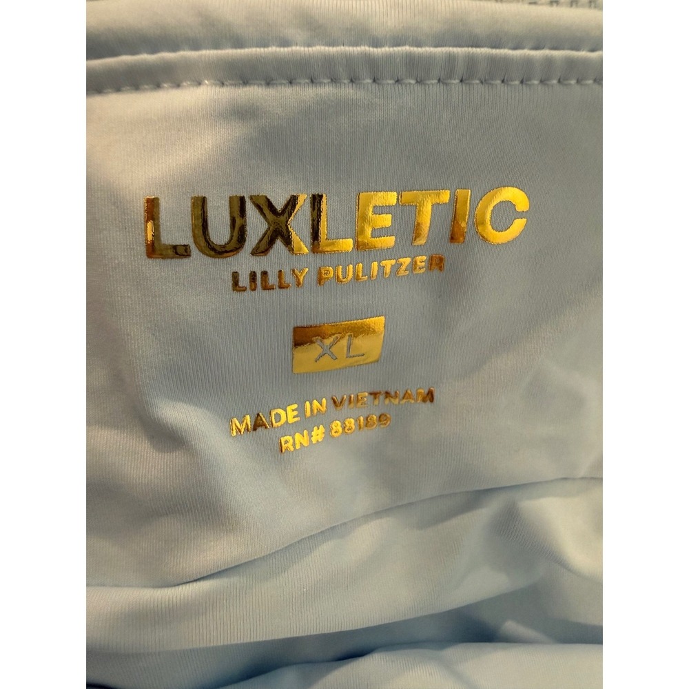 Lilly Pulitzer Luxletic Ocean Trail Shorts XL Squeeze the Day Lemon Blue 018102 - Picture 2 of 4